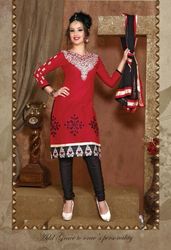 Manufacturers Exporters and Wholesale Suppliers of Red Colored Churidar Suit Surat Gujarat